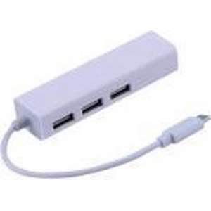 USB 3.1(C) Gigabit LAN Ethernet Adapter + 3 Poorts USB Hub