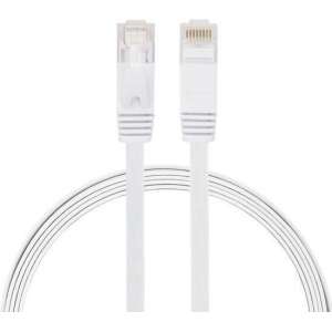 1m CAT6 Ultra dunne Flat Ethernet netwerk LAN / internet kabel (1000Mbps) - Wit