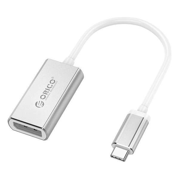 Orico USB-C naar DP adapter  4K Ultra HD @60Hz - Aluminium - Zilver