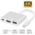 USB-C adapter voor Macbook met USB, HDMI, USB-C - Zilver - Siston