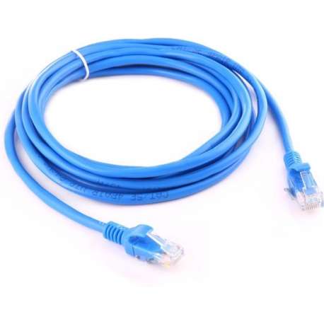 internetkabel van By Qubix - 5 meter - blauw -  CAT5E ethernet kabel - RJ45 UTP kabel met snelheid van 1000Mbps