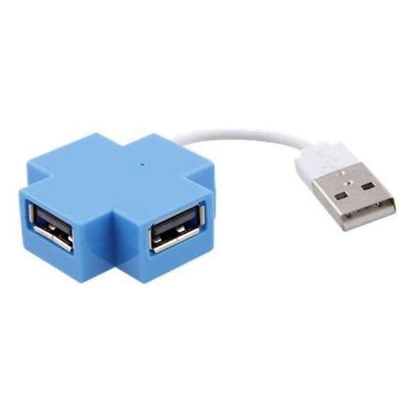 4 Poorts USB Hub | USB Splitter Hub Hoge Snelheid | 4 Poorten USB Hub 2.0 Combo Hub Voor PC Laptop Notebook Computer - Blauw