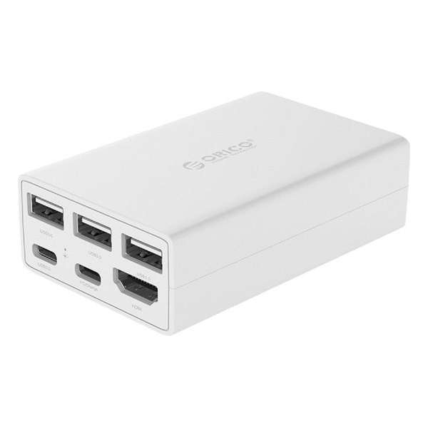 Orico USB-C 40W stroomadapter / docking station met USB-C Power Delivery, 4K HDMI en USB 3.0 - Wit