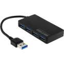 USB 3.0 Male naar 4X USB 3.0 Female Premium Adapter Hub | Tot 5GBps | Zwart