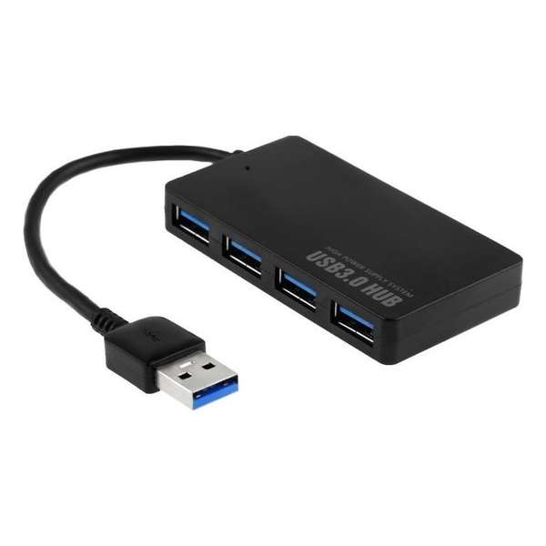 USB 3.0 Male naar 4X USB 3.0 Female Premium Adapter Hub | Tot 5GBps | Zwart