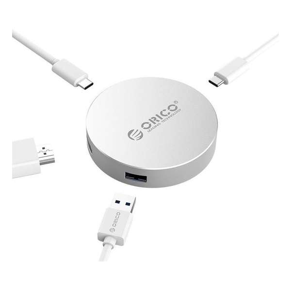 Orico - Multi Functionele USB Type C Hub aluminium HDMI converter - Zilver