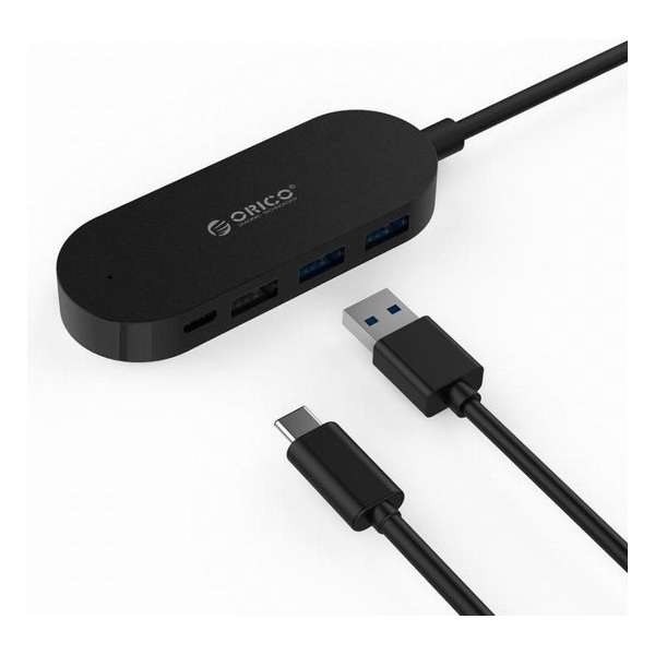 Orico USB-C hub met 3x USB-A en 1x USB-C poort - zwart