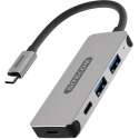 Sitecom CN-384 USB-C Hub 4 Port - USB-C naar 2x USB en 2x USB-C Hub - Grijs