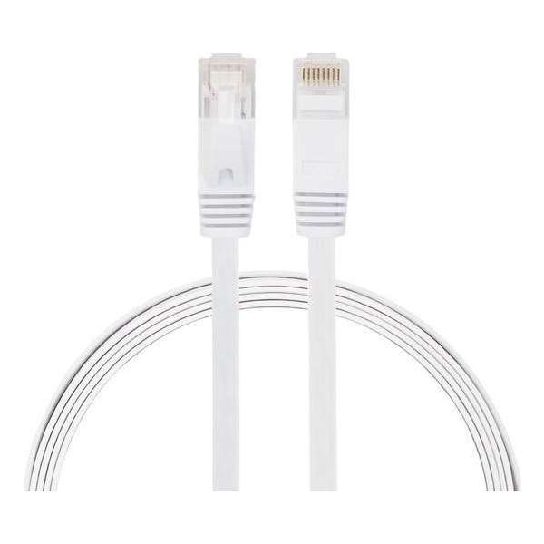 2m CAT6 Ultra dunne Flat Ethernet netwerk LAN / internet kabel (1000Mbps) - Wit