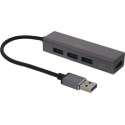 DELTACO UH-486 Mini USB hub 4-poorts - USB 3.1 Gen 1 (5Gbps) - Space Grey