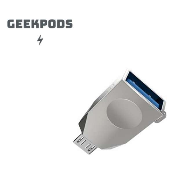 HOCO UA10 - Converter Adapter - Micro-USB naar USB - Opladen en Data - OTG Support - Zilvergrijs