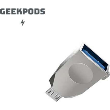 HOCO UA10 - Converter Adapter - Micro-USB naar USB - Opladen en Data - OTG Support - Zilvergrijs