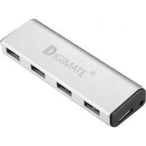 4-Port Alumimun USB 3.0 HUB  DM-0013 (Zilver)