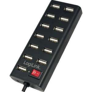 LogiLink USB2.0 13-Port USB2 Hub, Zwart