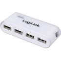 LogiLink USB 2.0 Hub 4-Port mit Netzteil weiß