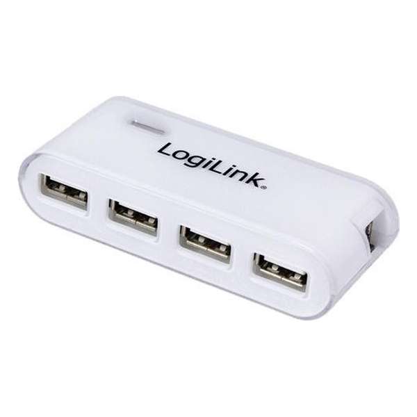 LogiLink USB 2.0 Hub 4-Port mit Netzteil weiß