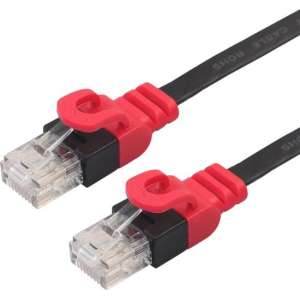 By Qubix internet kabel - 8m REXLIS serie CAT6 Ultra dunne Flat Ethernet netwerk LAN kabel (1000Mbps) - Zwart