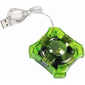 4 Poorts USB 2.0 Hub Star - Groen