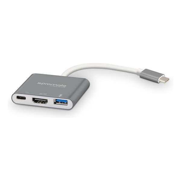 Promate Unihub-C2 USB-C Hub naar USB 3.0 - 4K HDMI en USB-C