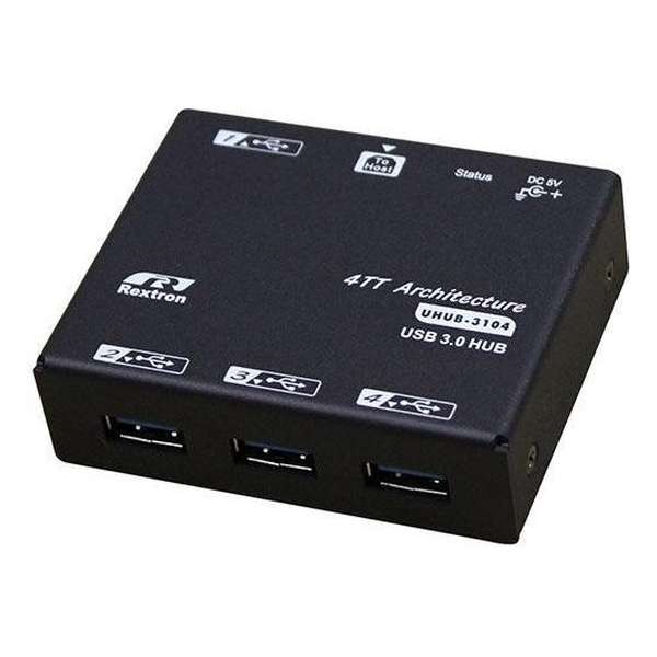 Rextron RX1016 Metalen USB 3.0 Hub 4-Poorts