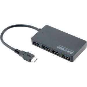 USB 3.1 Hub station Type-C met 4 poorten / Zwart