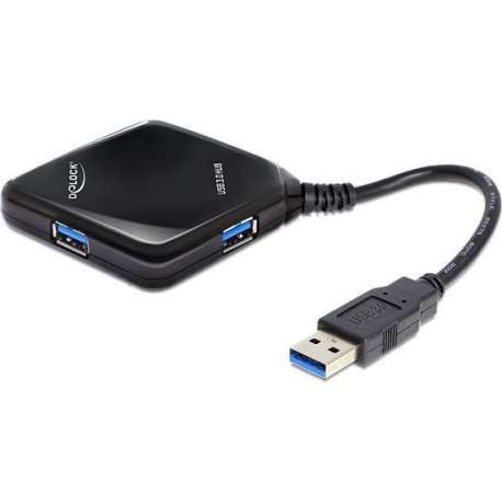 USB-HUB Delock 4-Port USB3.0, zwart extern