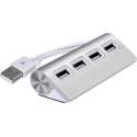 Casecentive Aluminium USB 2.0 hub 4 poorten - USB hub - zilver