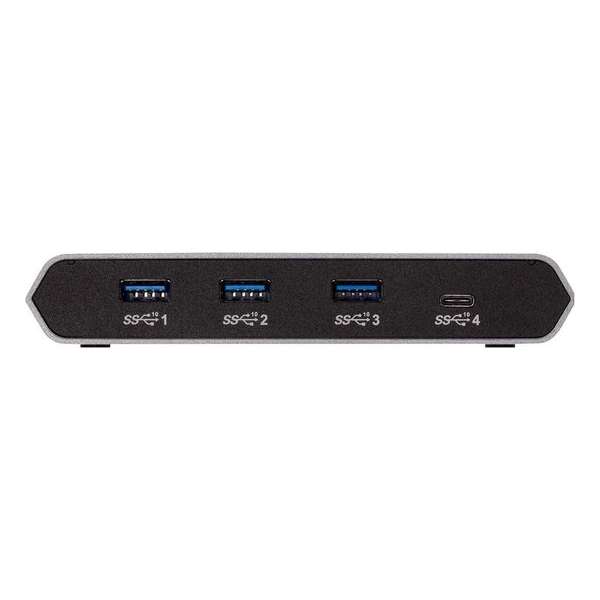 4 Poorten Hub USB-Desktop Aluminium/Zwart