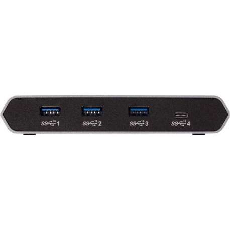 4 Poorten Hub USB-Desktop Aluminium/Zwart