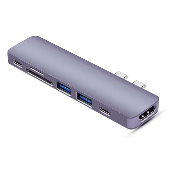 USBc Hub MacBook Pro met HDMI - SD - TF - USB 3.0 & Thunderbolt poort