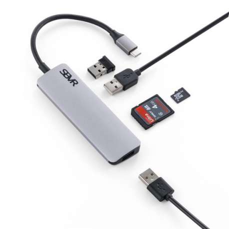 SBVR - 5 in 1 USB Type-C Multifunctionele Hub - 3x USB 3.0 / (Micro)SD