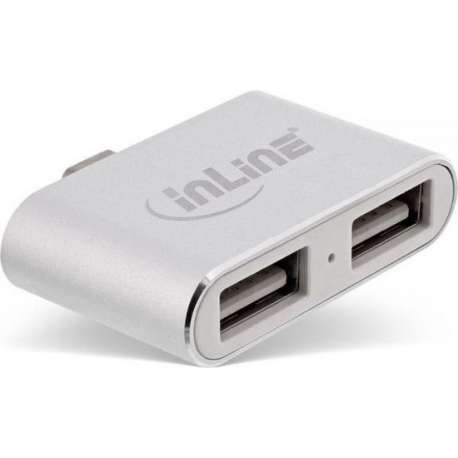 InLine USB-C hub met 2 USB-A poorten - busgevoed - USB2.0 / zilver