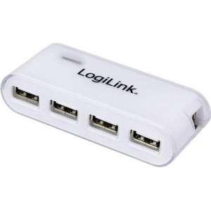 USB-HUB 4-Port LogiLink m. voeding wit