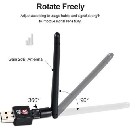 USB Wifi Adapter- Wifi USB- Ethernet- Wi Fi Adapter- Mt7601- Wifi Adapter- USB - Netwerk Mini PC Wifi dongle Ontvanger