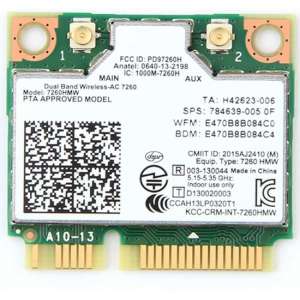 Dual Band Draadloze Wifi-kaart voor Intel 7260HMW Mini PCI-E 2.4G / 5Ghz WLAN Bluetooth 4.0 Wifi-kaart 802.11 ac / a / b / g / n