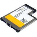 StarTech.com 2-poorts verzonken gemonteerde ExpressCard 54 mm SuperSpeed USB 3.0 kaartadapter met UASP-ondersteuning