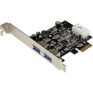 StarTech.com 2-poorts PCI Express (PCIe) SuperSpeed USB 3.0-kaartadapter met UASP LP4-voeding