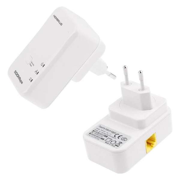 2 STKS 500 Mbps Powerline Netwerk Mini Homeplug AV Ethernetbrug, 7HP150, EU Plug (Wit)