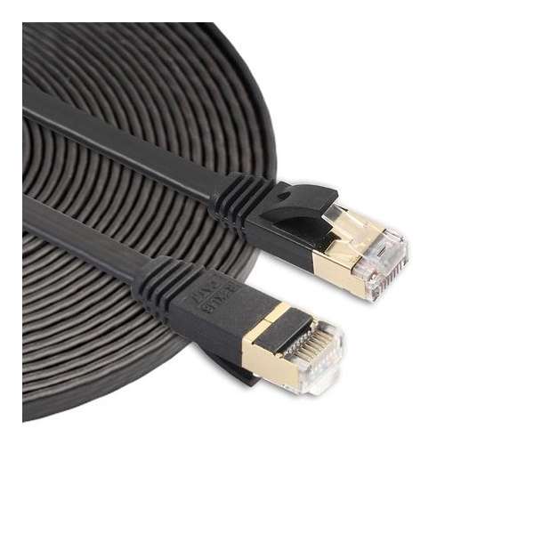 By Qubix internet kabel - 5 meter - zwart - CAT7 ethernet kabel - RJ45 UTP kabel met snelheid 1000mbps