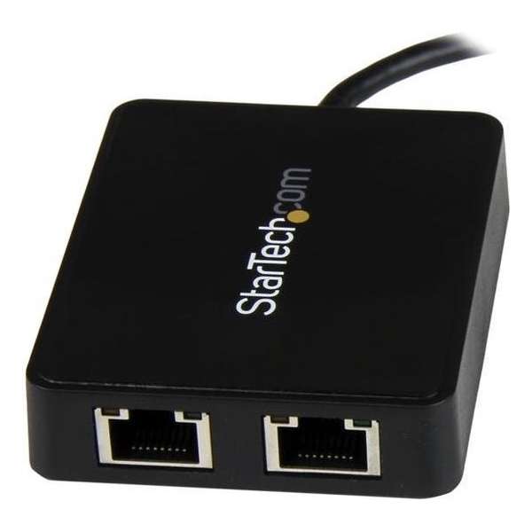 StarTech.com USB-C naar dual Gigabit Ethernet adapter met USB (Type-A) poort