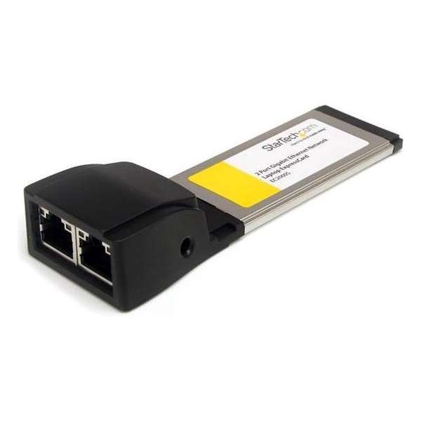 StarTech.com Twee-poort ExpressCard Gigabit Laptop Ethernet Netwerkkaart Adapter