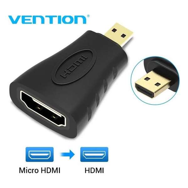 Vention Micro HDMI naar HDMI Adapter - Full HD 1080P - Gold-Plated Connectors