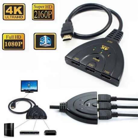 1080P HDMI poort Splitter kabel naar 3 HDMI poort adapter | Zwart / Black | Switch