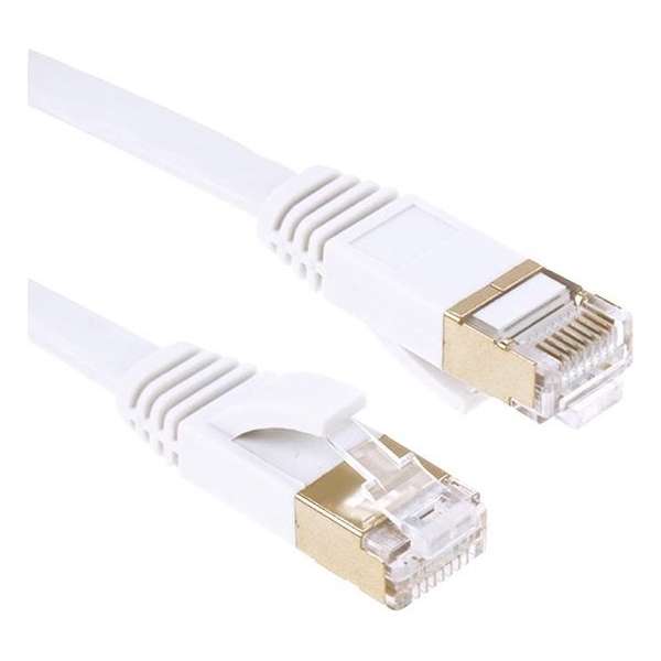 1M Ethernet Netwerk Kabel CAT7 | Gold Plated |  Wit / White |  Tot 10GBps |Snelle LAN RJ45 Kabel| Premium Kwaliteit