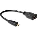 Delock - 1.4 High Speeds HDMI naar Micro HDMI kabel - 0.23 m - Zwart