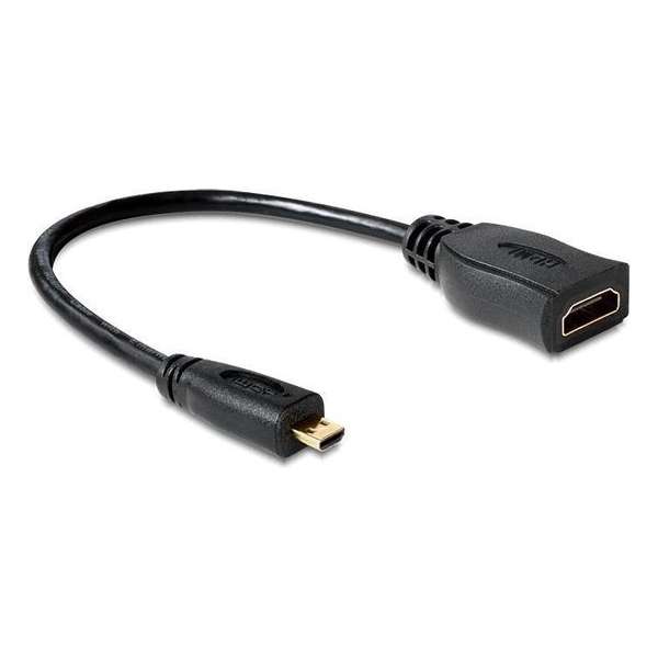 Delock - 1.4 High Speeds HDMI naar Micro HDMI kabel - 0.23 m - Zwart