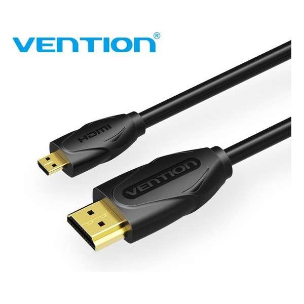 Vention Micro HDMI naar HDMI kabel Full HD 1080P & 3D - Gold Plated - 2 Meter