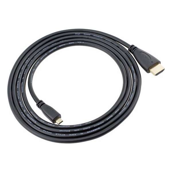 Micro hdmi naar hdmi kabel - Gold plated- 1.5M - zwart