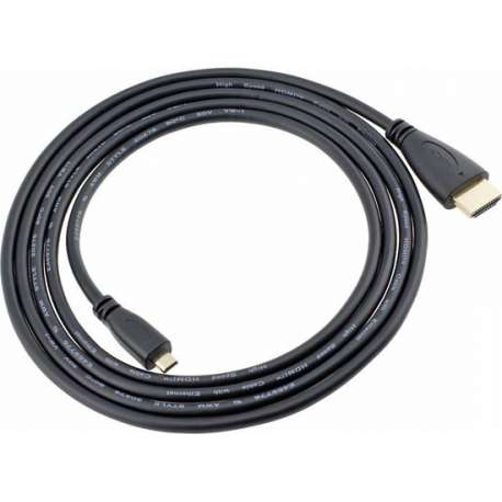 Micro hdmi naar hdmi kabel - Gold plated- 1.5M - zwart