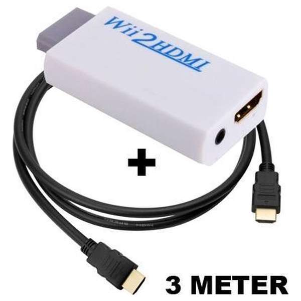 Wii naar HDMI converter / omvormer / adapter + HDMI kabel 3 meter